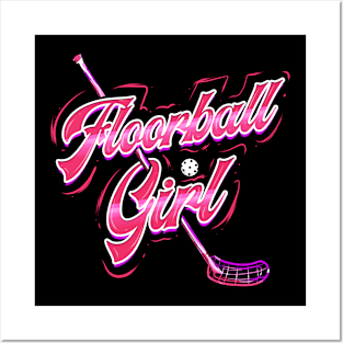 Floorball Girl Unihockey Floor Hockey Player Posters and Art